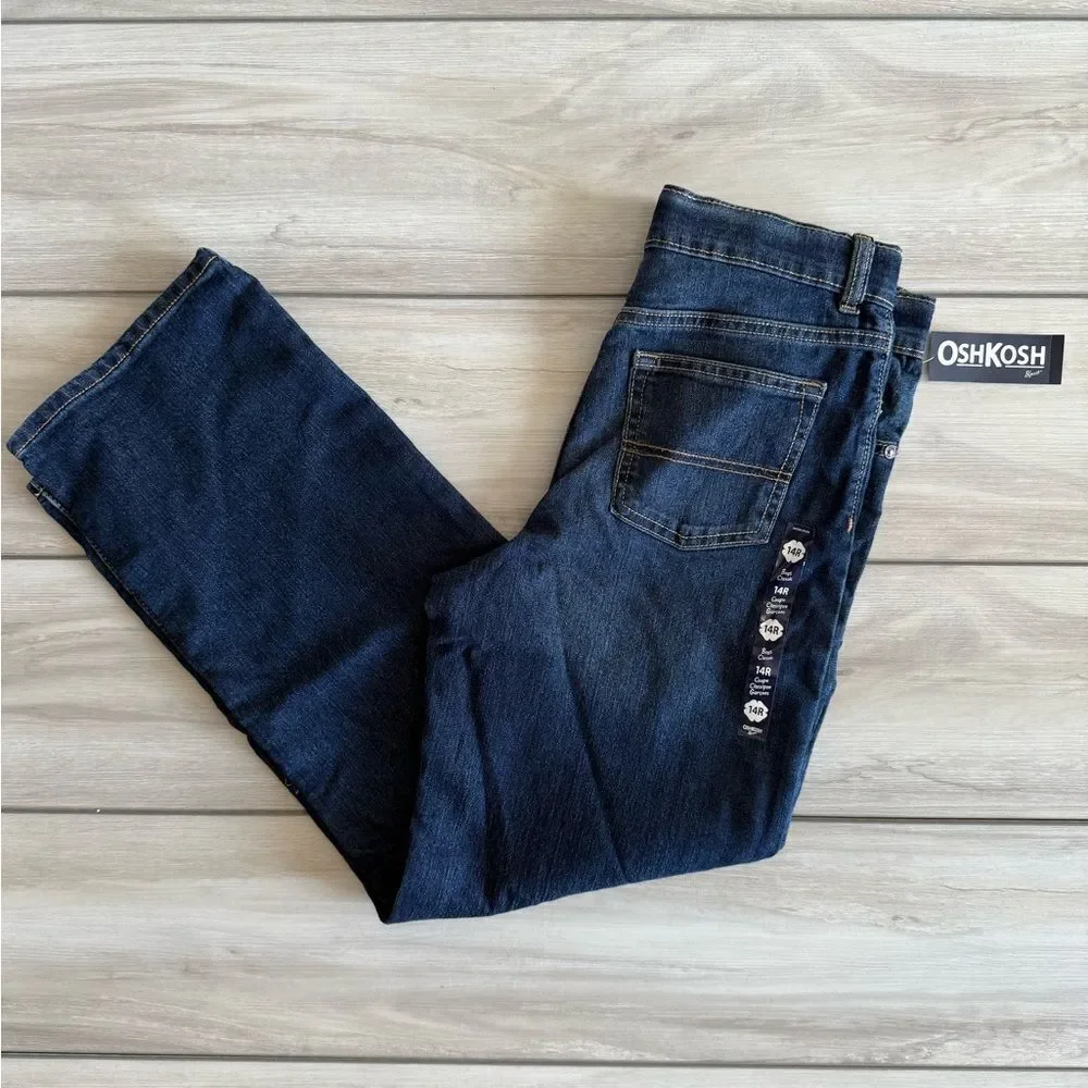 Oshkosh B’gosh Dark Wash Relaxed-Fit Classic Jeans Boys Blue 14R NWT